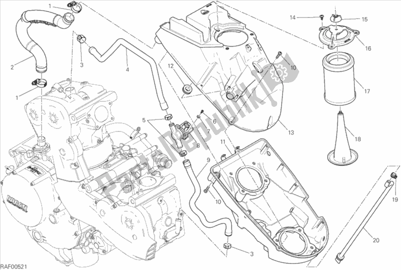 Todas las partes para Toma De Aire - Respiradero De Aceite de Ducati Monster 1200 S USA 2016